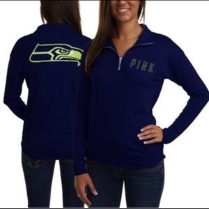 VS Pink NFL Apparel Seattle Seahawks Quarter Zip L